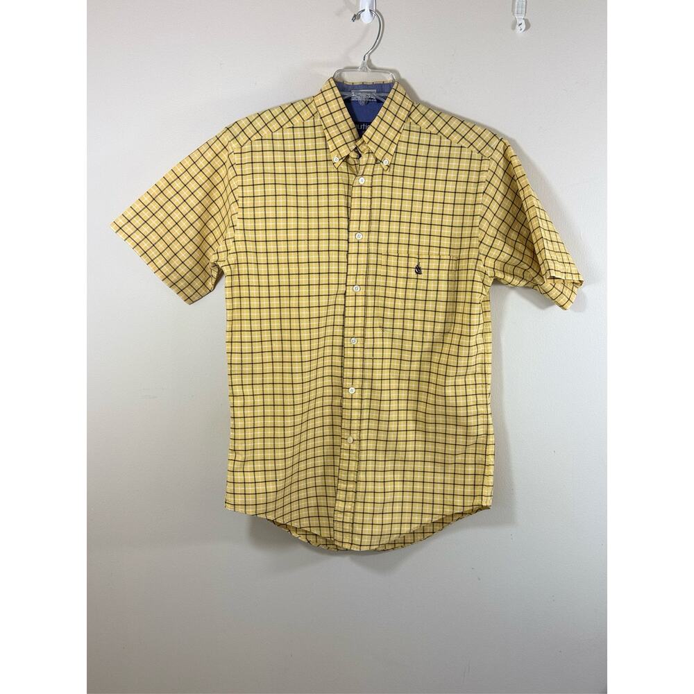Nautica Men's Small Plaid Short Sleeve Shirt Cotton Casual